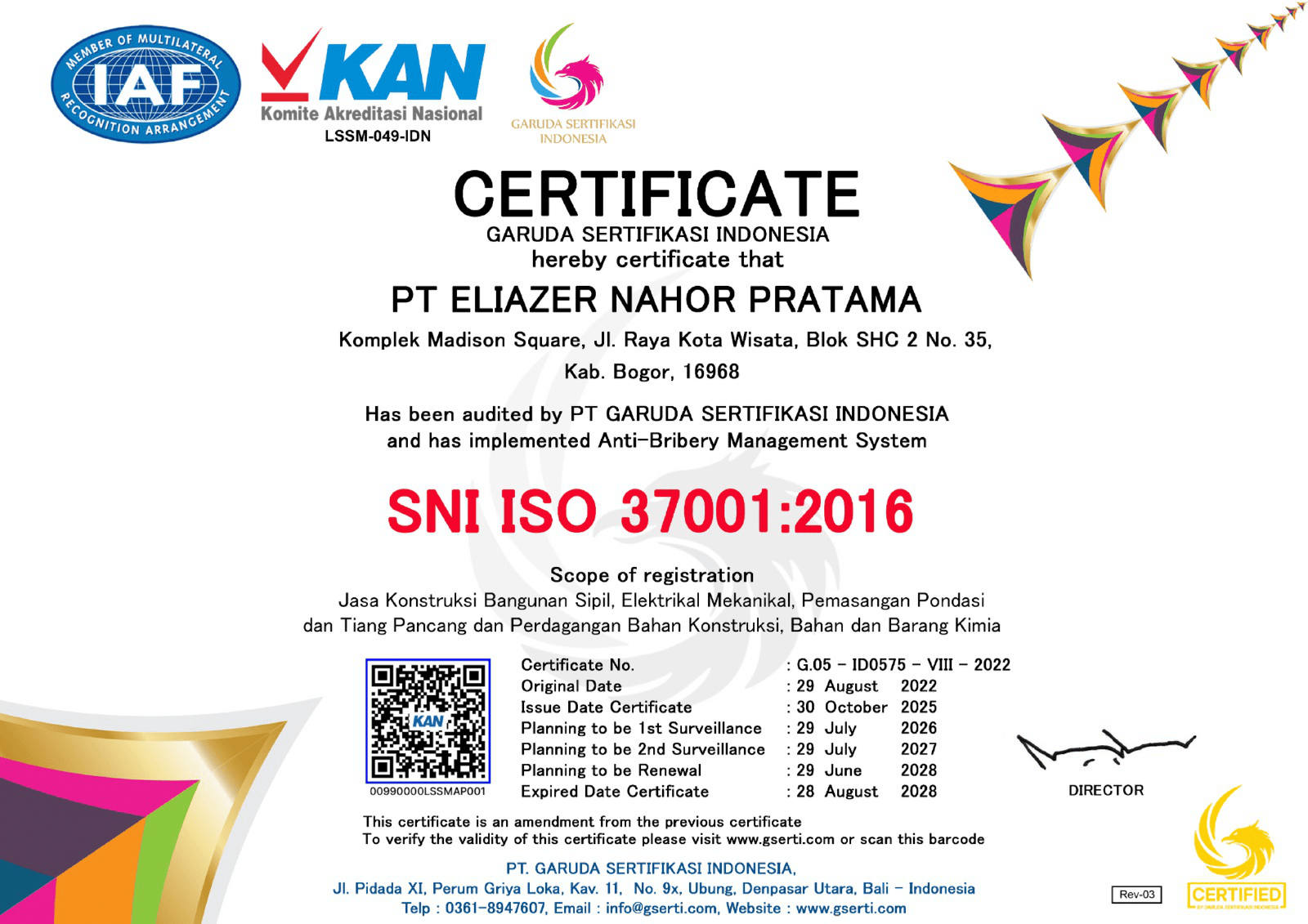 SNI ISO 37001:2016 Anti-Bribery Management System