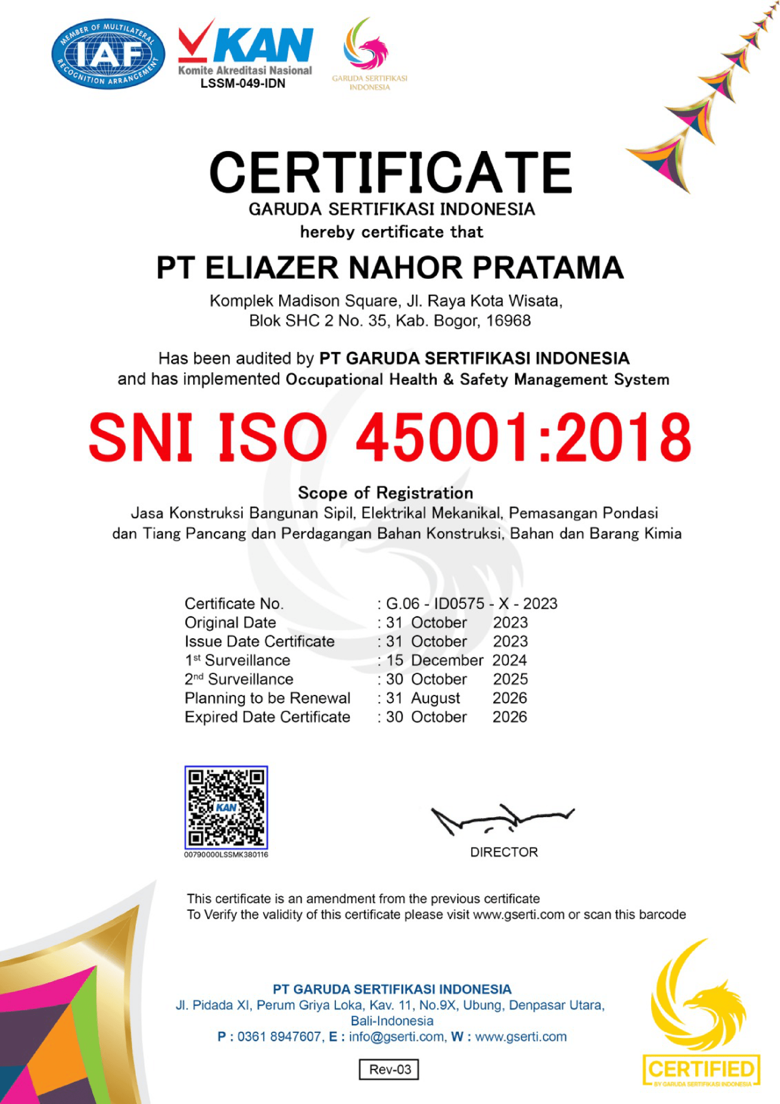 SNI ISO 45001:2018 Occupational Health and Safety Management